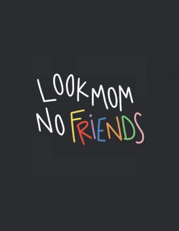 Look Mom No Friends Introvert Rainbow Journal Notebook Anti