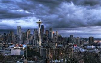 Aerial Photo Of Seattle Desktop Wallpaper
