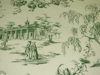 Hinson And Co Green Toile Wallpaper Triple Rolls