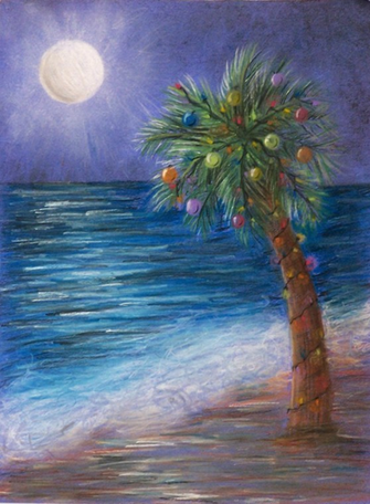 Tropical Christmas Wallpaper Grasscloth