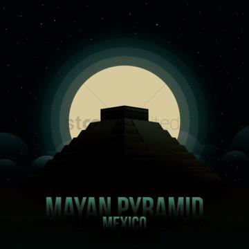 Mayan Pyramid Wallpaper Vector Image Stockunlimited