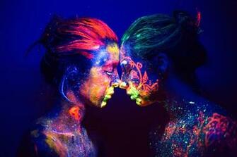 Glow In The Dark Body Painting Art Wallpaper