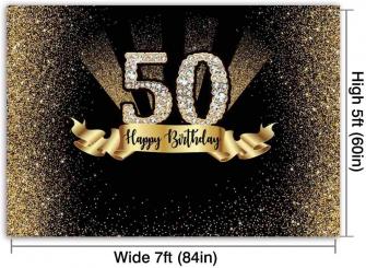 Amazon Funnytree Gold And Black 50th BirtHDay