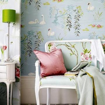 Nina Campbell Swan Lake Wallpaper