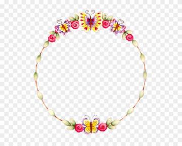 Floral Round Frame Transparent Background