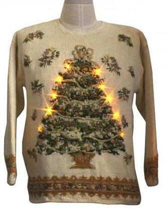 Womens Lightup Ugly Christmas Sweater Petite Sophisticate