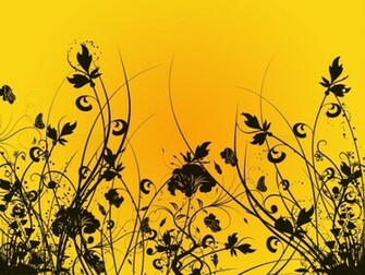 Bright Yellow And Black Wallpaper Cat Design