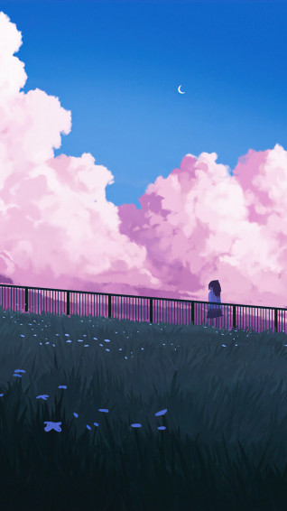 Clouds Anime Scenery Art 4k Phone iPhone Wallpaper 6000b