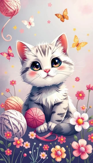 Cute Cat Drawings Wallpaper