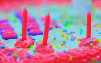 Pretty Princess Pink Happy BirtHDay Cake Wallpaper