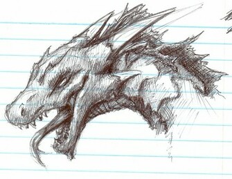 Dragon Head Drawings Wallpaper Background HD With Resolutions