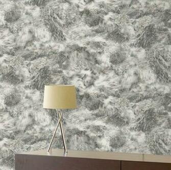 Faux Fur Wallpaper Effect Grey Black Beige White T