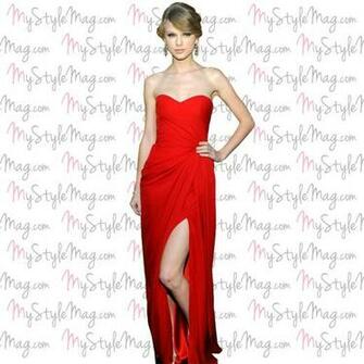 Taylor Swift Hot Red Dresses HD Background X