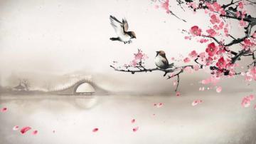 Asian Bird Art Wallpaper Top Background