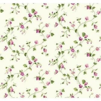 Wallcoverings Er8109 Waverly Cottage Sweet Violets Trail Wallpaper