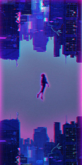 Spider Man Into The Verse Purple Artwork Wallpaper