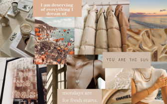 Macbook Aesthetic Wallpaper Collage Beige