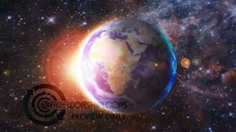 Rotating Earth Center Frame Moving Video Background Worship