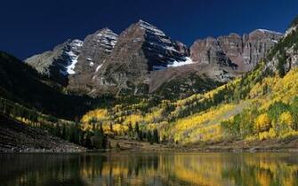Mountain Lake Trees Landscape Nature Rocks Colorado Usa
