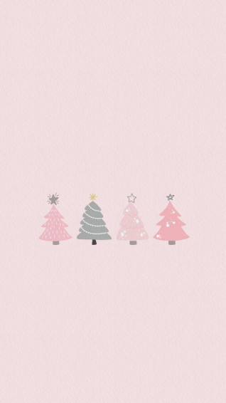 Cute Christmas iPhone Four Trees Wallpaper