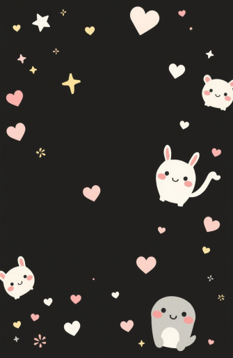 Kawaii Black Wallpaper