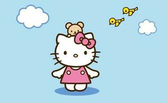 Wallpaper In Blue Background Color This Cute Hello Kitty P Jpg Resize