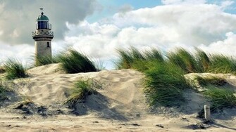 Beach Lighthouse Wallpaper HD