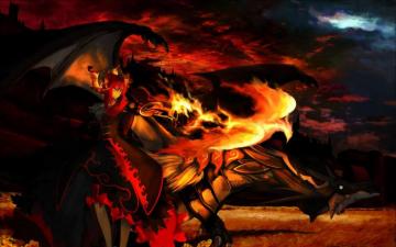 Anime Girl Wallpaper Fire Dragon Teahub Io