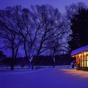 3d Christmas Cottage Wallpaper