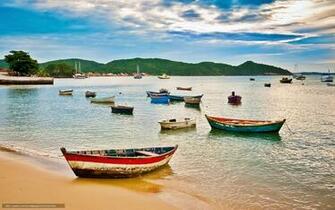Wallpaper Buzios Brazil Beach Boats Desktop