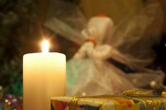 Christmas Figurines At Candlelight Candle
