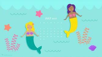 July Mermaid Calendar Wallpaper Sarah Hearts