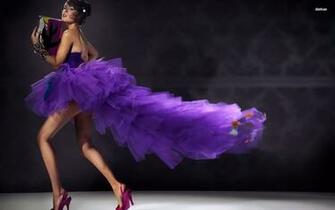 Modelling The Purple Dress Wallpaper HD