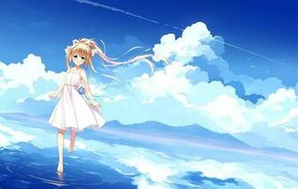 Wallpaper Clouds Nature Anime Art Kamio Misuzu Devochka Air