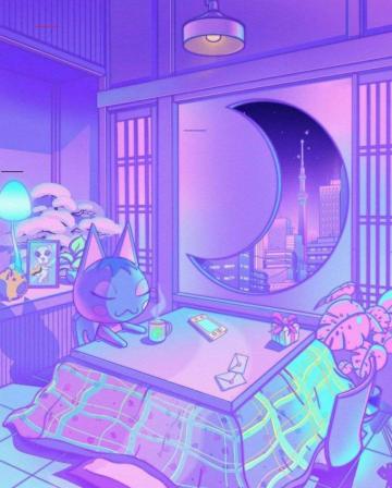 Vaporwave Aesthetic Digital Art Animal Crossing New