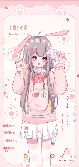 Anime Girl Cute Aesthetic Wallpaper Off