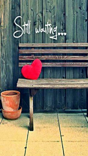 Still Waiting iPhone Wallpaper Tags Bench Heart Quote Saying