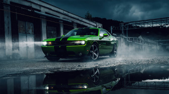 Green Dodge Challenger 4k Laptop Full HD 1080p Wallpaper