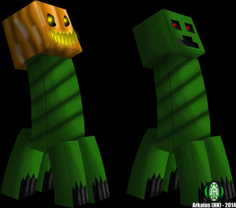 Minecraft My Ideas Pumpkin Head Creeper By Thelegendaryarkaius On