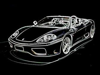 Sports Car On Black Background By Johnjeffrey