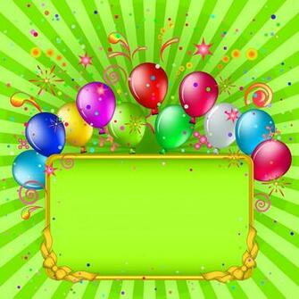 Green BirtHDay Background With Balloons Gallery