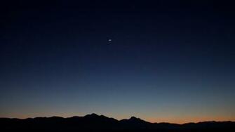 Sunset Landscapes Moon Night Sky Silhoutte Crescent Wallpaper