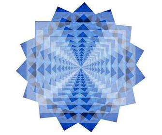 Blue Brown Star Rays Mandala Tacluda July