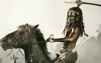 The Walking Dead Michonne Sword Katana Horse Zombies Danai