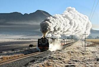 Wallpaper Locomotive Mountain Trains Driving Smoke