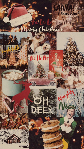 Collage Of Aesthetic Christmas iPhone Wallpaper