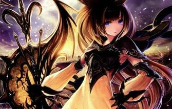 Wallpaper The Sky Girl Clouds Night Weapons Moon Anime