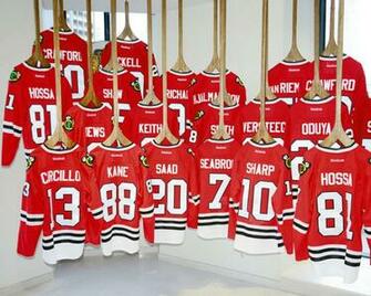 Chicago Blackhawks Wallpaper Hawk Jerseys On Display