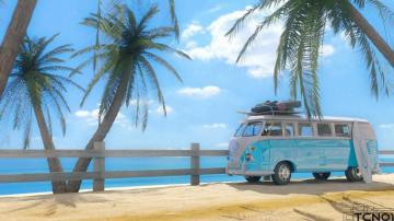 Beach Vw Van Wallpaper On