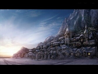 Fantasy Town Wallpaper Stock Photos
